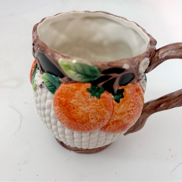FITZ & FLOYD 1992 Mediterranean Fruit Orange Blossoms Basket Weave Coffee Mug - Picture 7 of 9